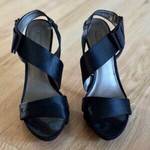 BCBG Maxazria Black Satin Heels